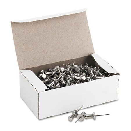 OFFICETOP Aluminum Head Push Pins; Aluminum; Silver; 5/8" 100/Box OF39595